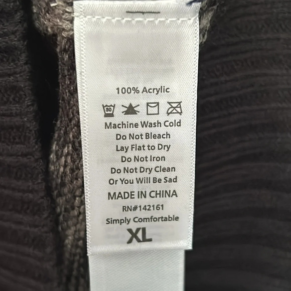 NWT Lularoe grey/black Harper long sleeve crewneck sweater size XL - Picture 5 of 5